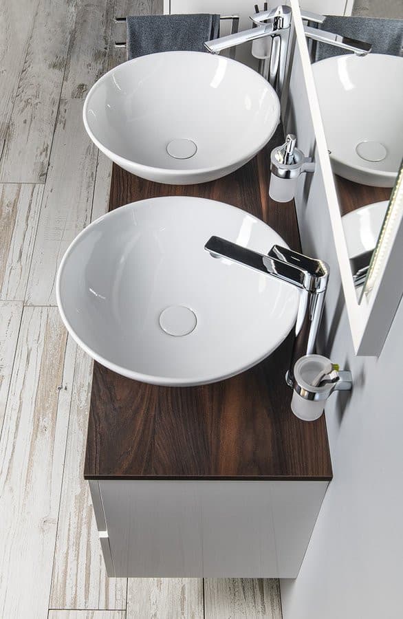 DIMP umywalka ceramiczna nablatowa, Ø 46cm, biały