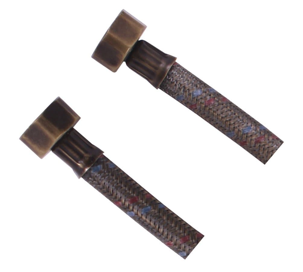 Wąż przyłączeniowy nierdzewny FxF 1/2&quot;x1/2&quot;, 40cm, brąz