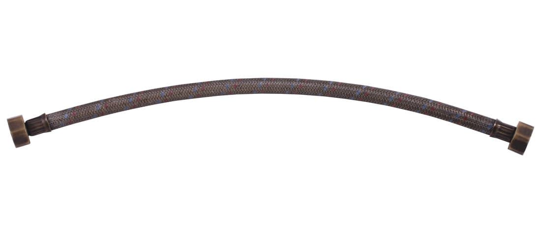 Wąż przyłączeniowy nierdzewny FxF 1/2&quot;x1/2&quot;, 40cm, brąz