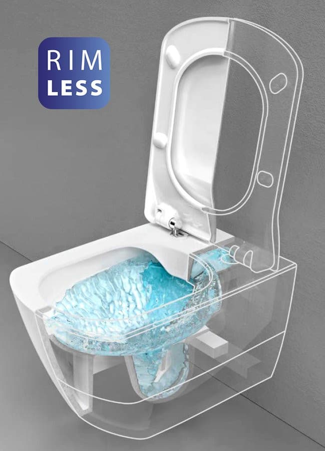 GLANC WC wiszące, Rimless, 37x51,5cm, biały