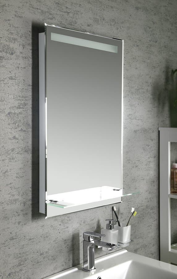 Lustro z oświetleniem LED i półką 50x80cm, wyłącznik
