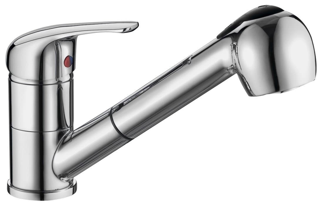 AQUALINE 40 bateria kuchenna z wysuwaną wylewką, chrom