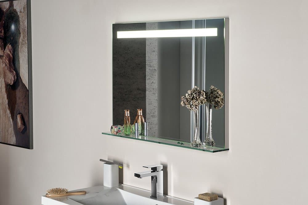 BRETO lustro z oświetleniem LED i półką 80x60,8cm