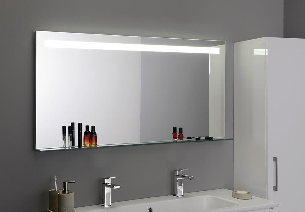 BRETO lustro z oświetleniem LED i półką 120x60,8cm
