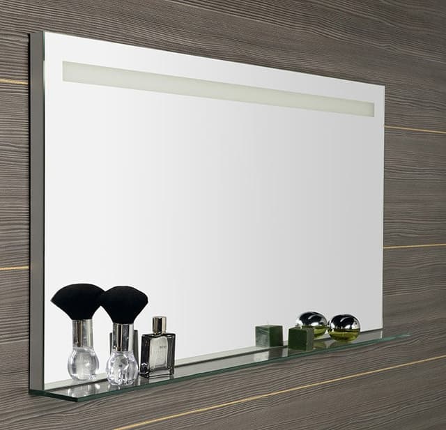 BRETO lustro z oświetleniem LED i półką 120x60,8cm