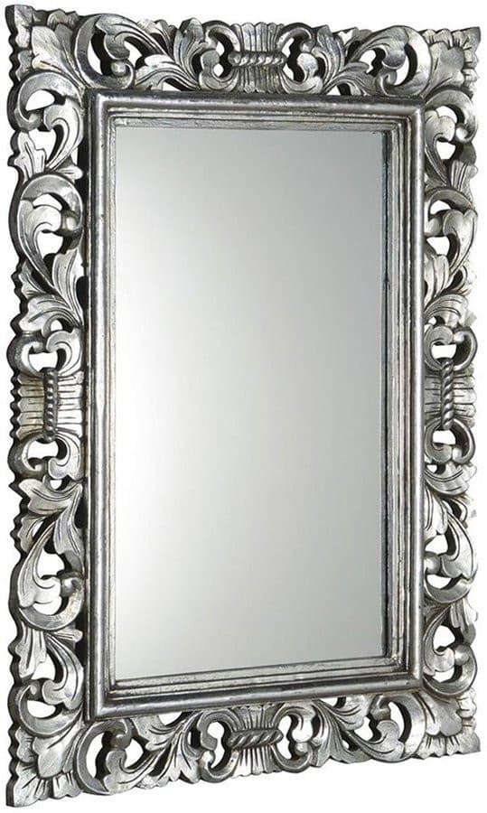 SCULE Lustro w ramie, 80x120cm, srebrny