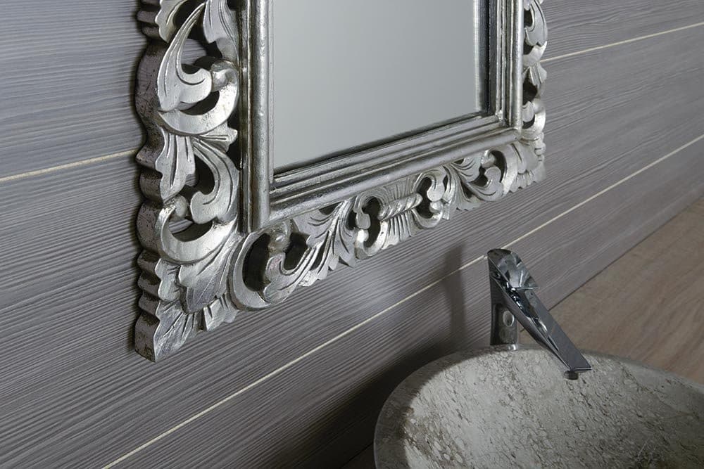 SCULE Lustro w ramie, 80x120cm, srebrny