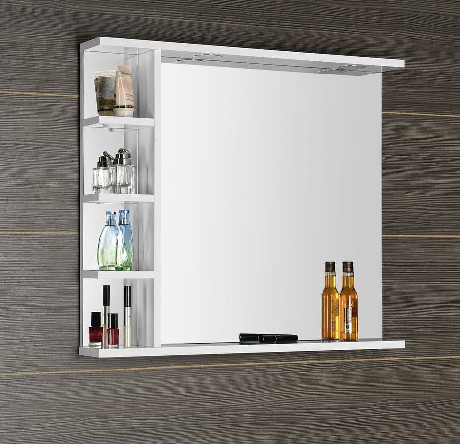 KORIN lustro z oświetleniem LED i półkami 80x70x12cm