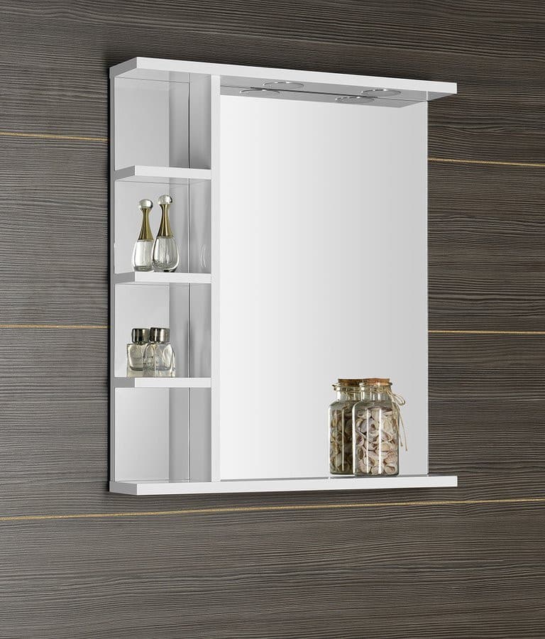 KORIN lustro z oświetleniem LED i półkami 60x70x12cm