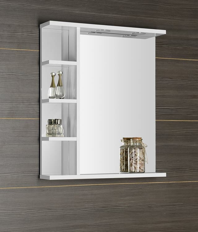KORIN lustro z oświetleniem LED i półkami 60x70x12cm