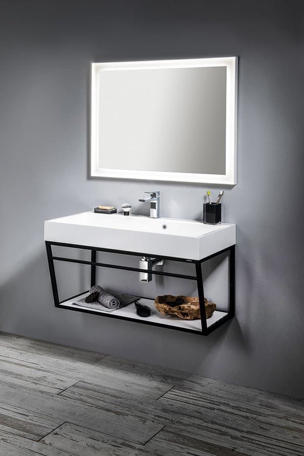 FLUT Lustro z podświetleniem LED 90x70cm, białe