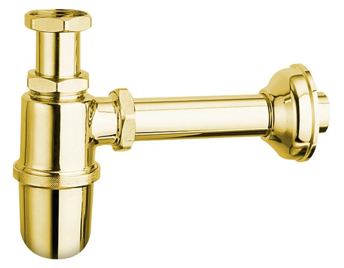 RETRO Syfon umywalkowy 5/4&quot;, odpływ 32mm, złoto