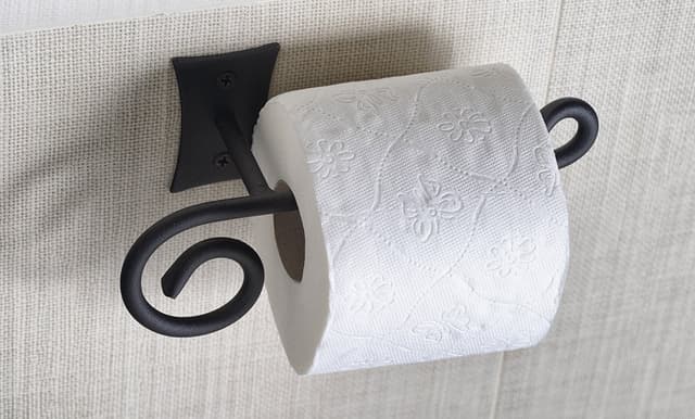 REBECCA wieszak na papier toaletowy, czarny