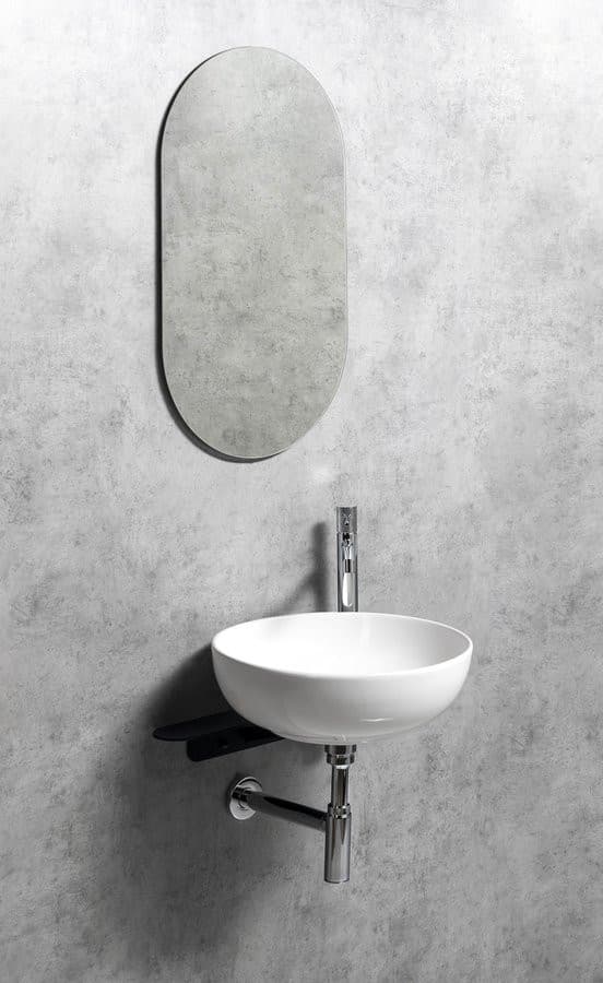 RONDANE umywalka ceramiczna nablatowa Ø 41 cm, biała