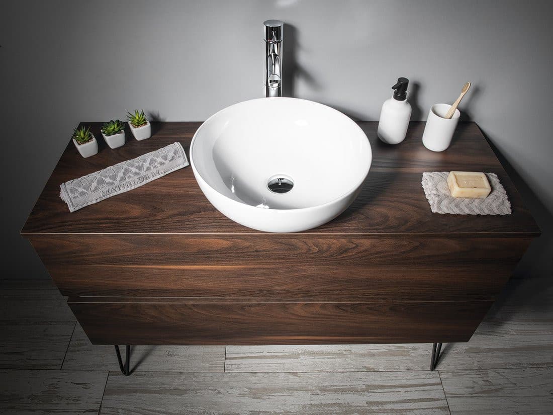 RONDANE umywalka ceramiczna nablatowa Ø 41 cm, biała