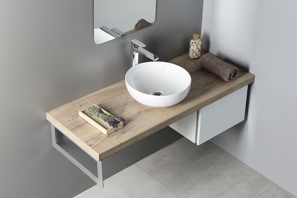 RONDANE umywalka ceramiczna nablatowa Ø 41 cm, biała