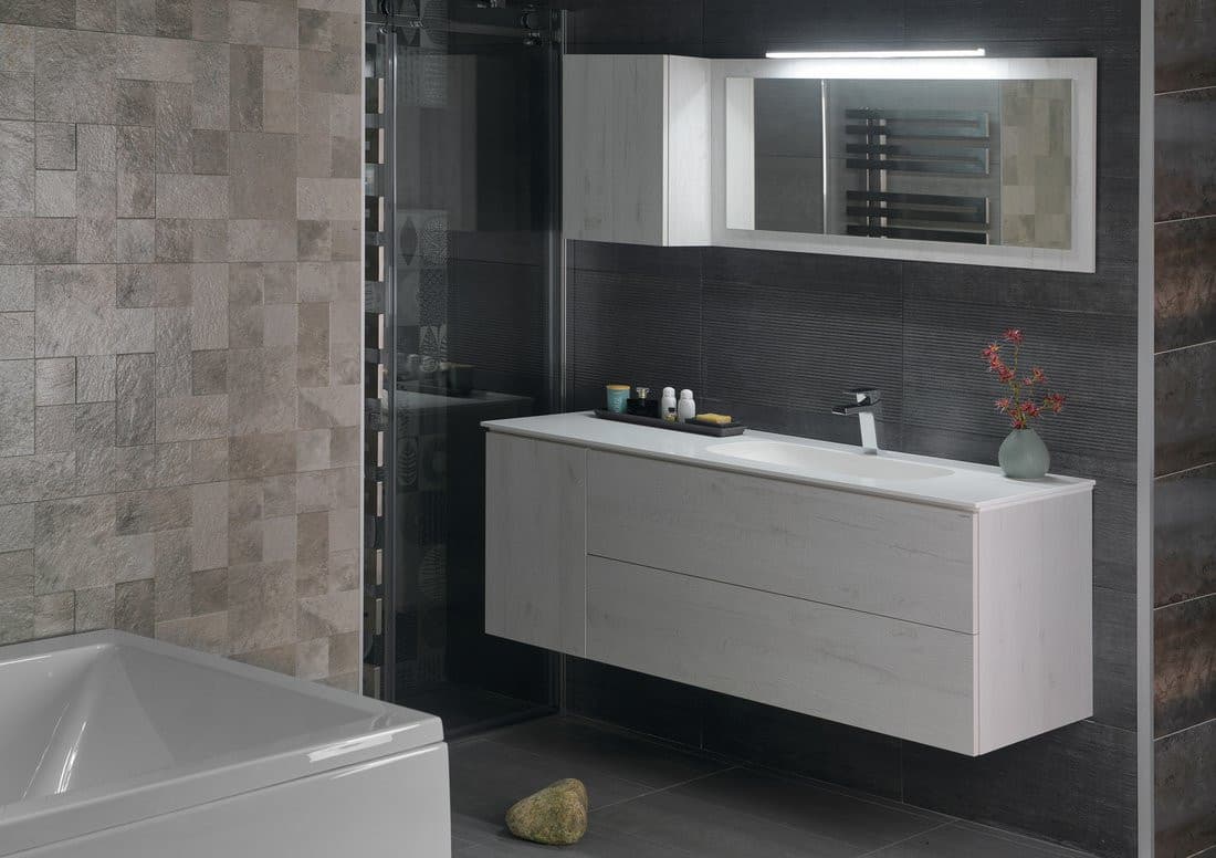 TREOS szafka umywalkowa 110x53x50,5cm, dąb Polar