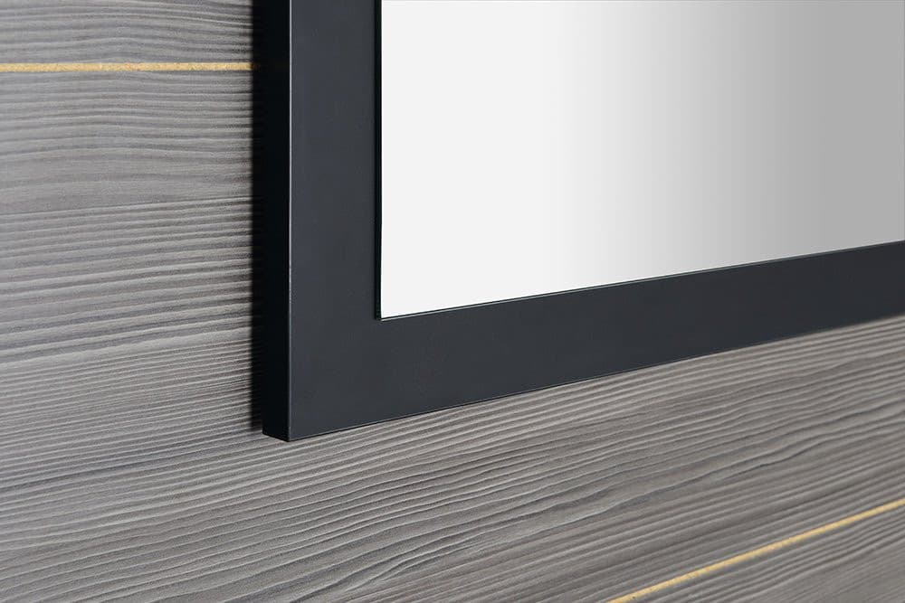 TREOS lustro w ramie 75x50cm, czarny mat