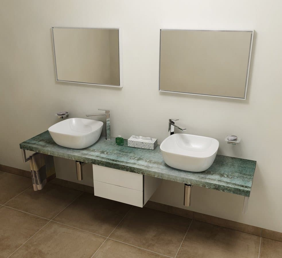 AVICE blat pod umywalkę 250x50cm, grubość 5cm, Aquamarine