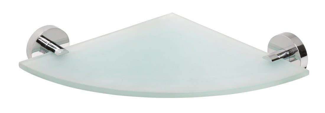 X-ROUND E półka szklana narożna 235x255mm, chrom