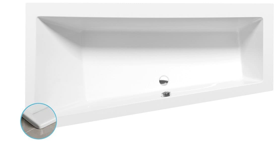 ANDRA L SLIM wanna asymetryczna 170x90x45cm, biała