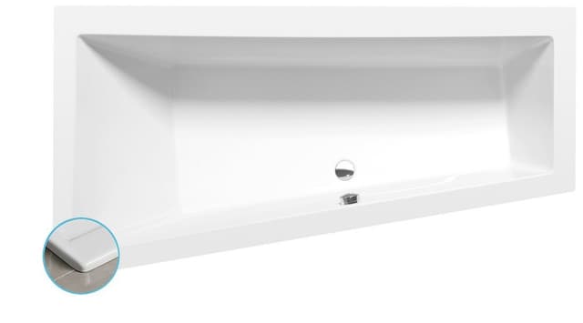 ANDRA L SLIM wanna asymetryczna 170x90x45cm, biała
