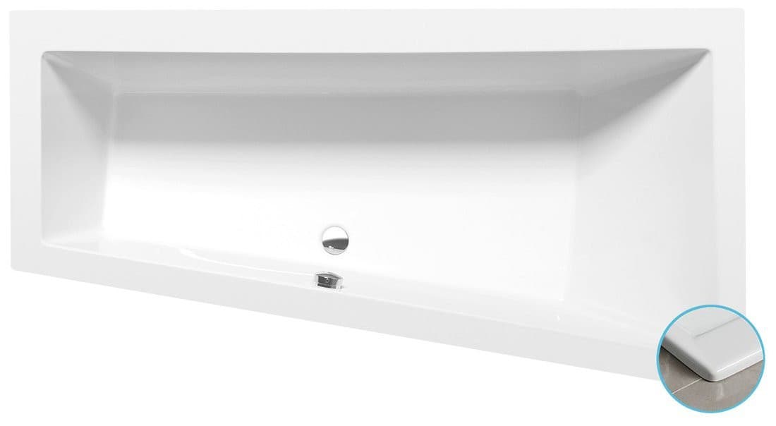 ANDRA R SLIM wanna asymetryczna 170x90x45cm, biała