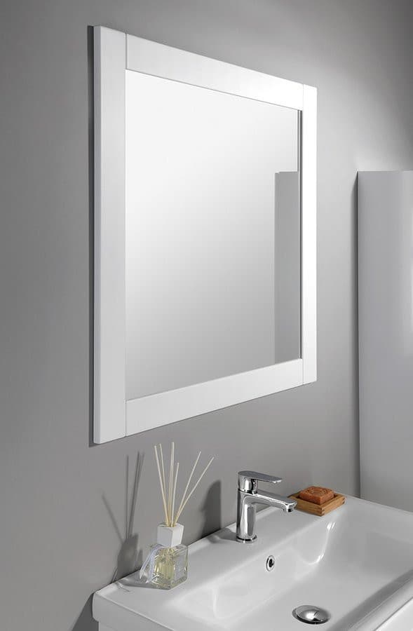 FAVOLO lustro w ramie 80x80cm, biały mat