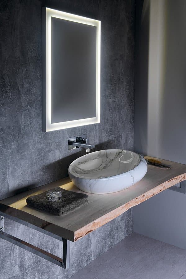 DALMA umywalka ceramiczna nablatowa 68x44 cm, carrara