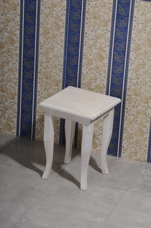 RETRO taboret 33x45x33cm, starobiały