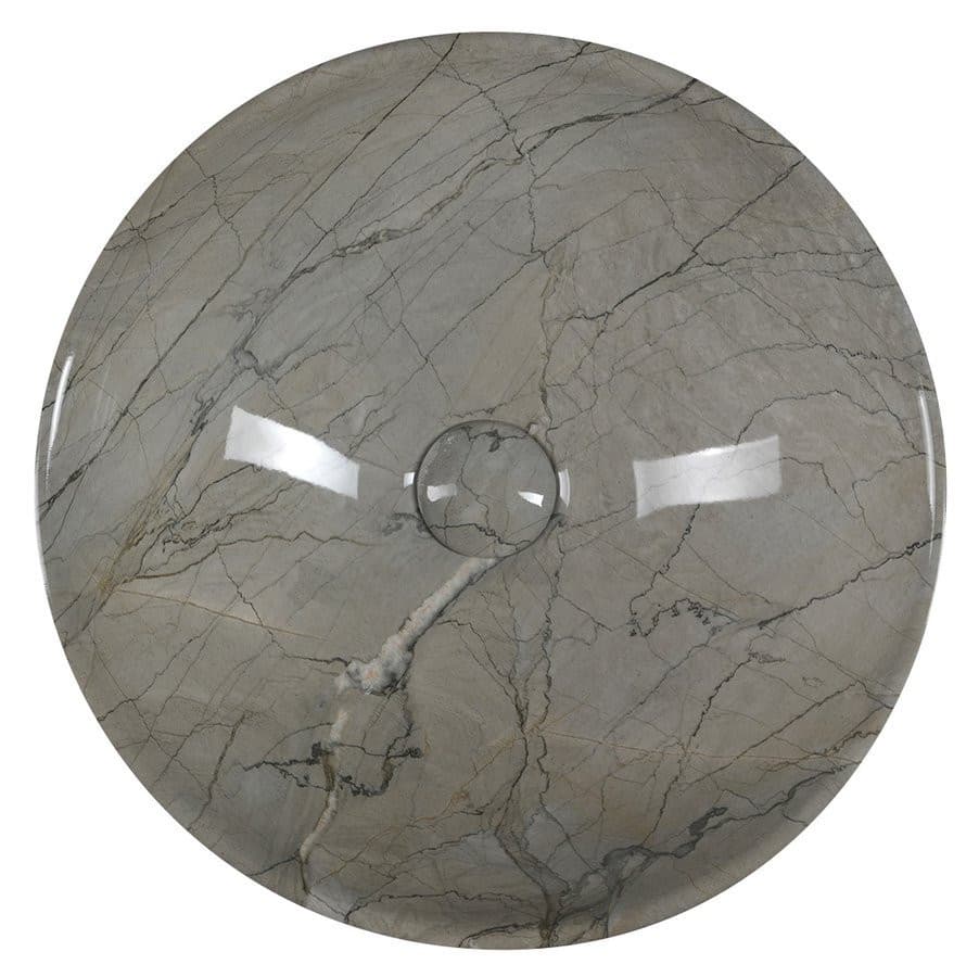 DALMA umywalka ceramiczna nablatowa Ø 42 cm, grigio