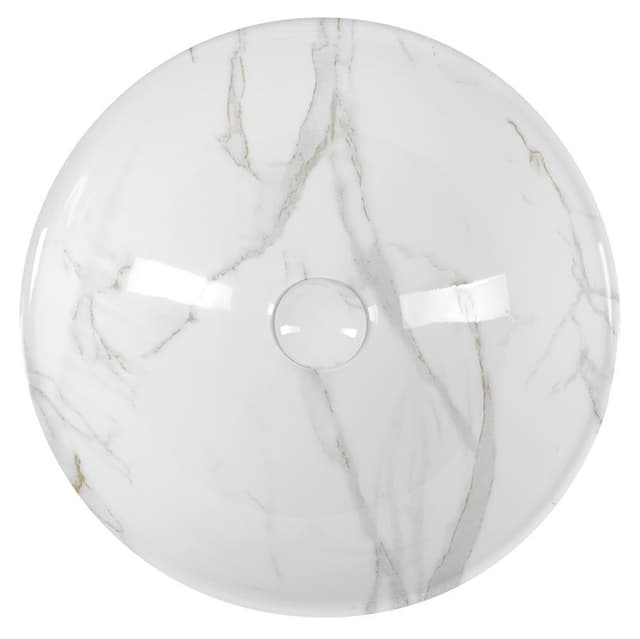 DALMA umywalka ceramiczna nablatowa Ø 42 cm, carrara