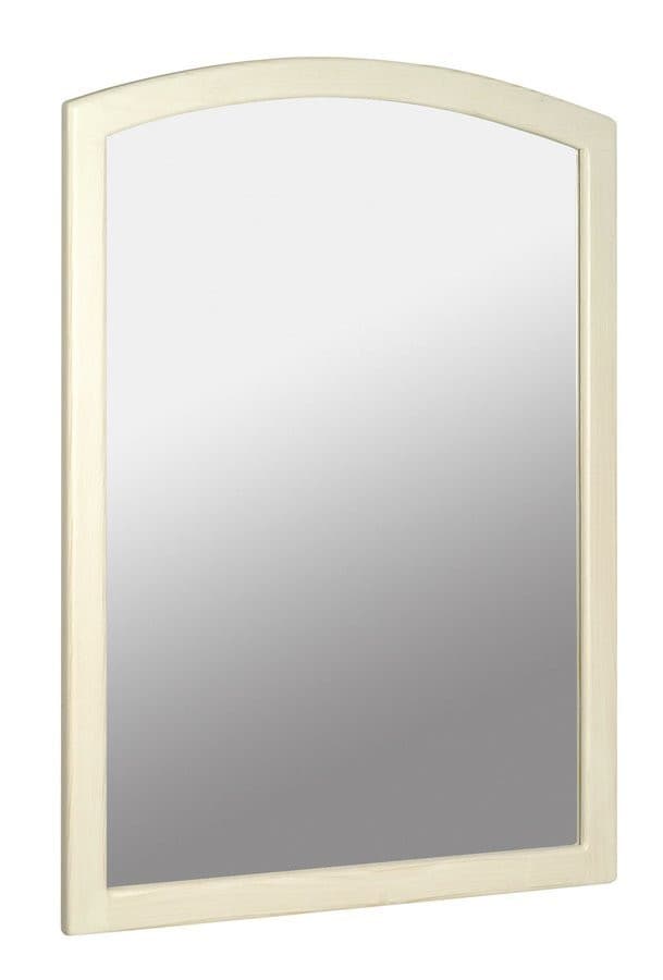 RETRO lustro w drewnianej ramie 65x91cm, starobiałe