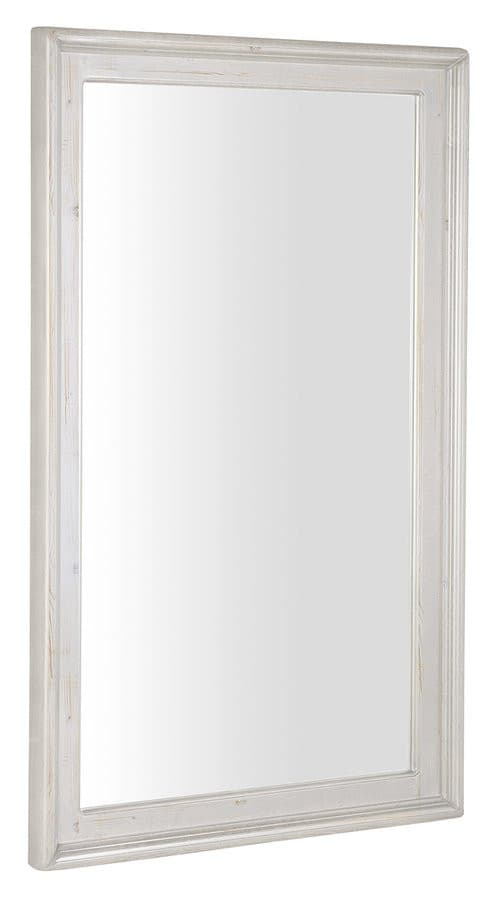 RETRO lustro w drewnianej ramie 70x115cm, starobiałe