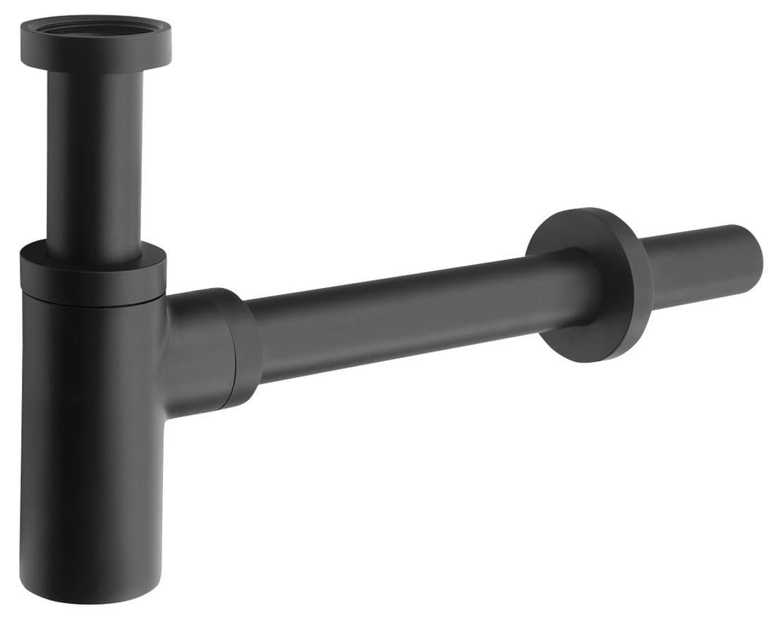 Syfon umywalkowy 5/4&quot;, odpływ 32mm, okrągły, czarny mat