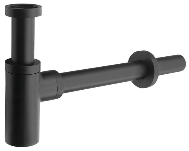 Syfon umywalkowy 5/4&quot;, odpływ 32mm, okrągły, czarny mat