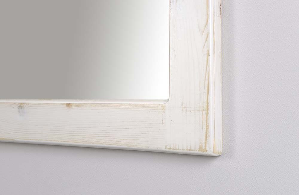 RETRO lustro w drewnianej ramie 89x115cm, starobiałe
