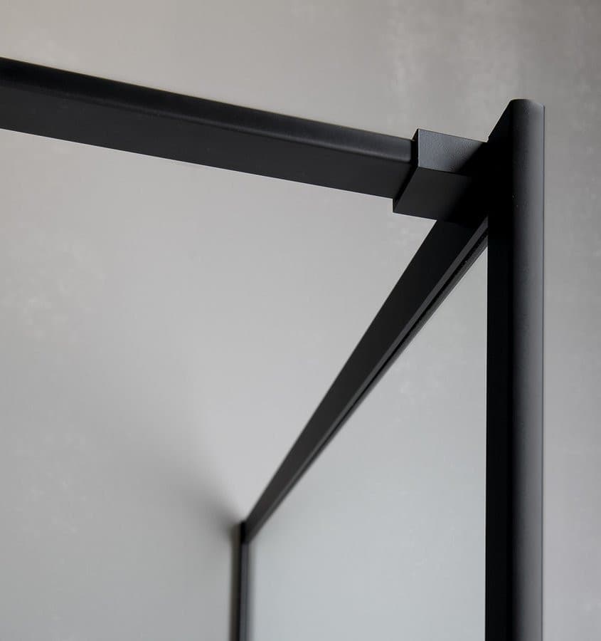 CURE BLACK walk-in, 700 mm, szkło czyste