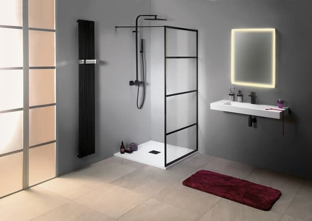 CURE BLACK walk-in, 800 mm, szkło czyste