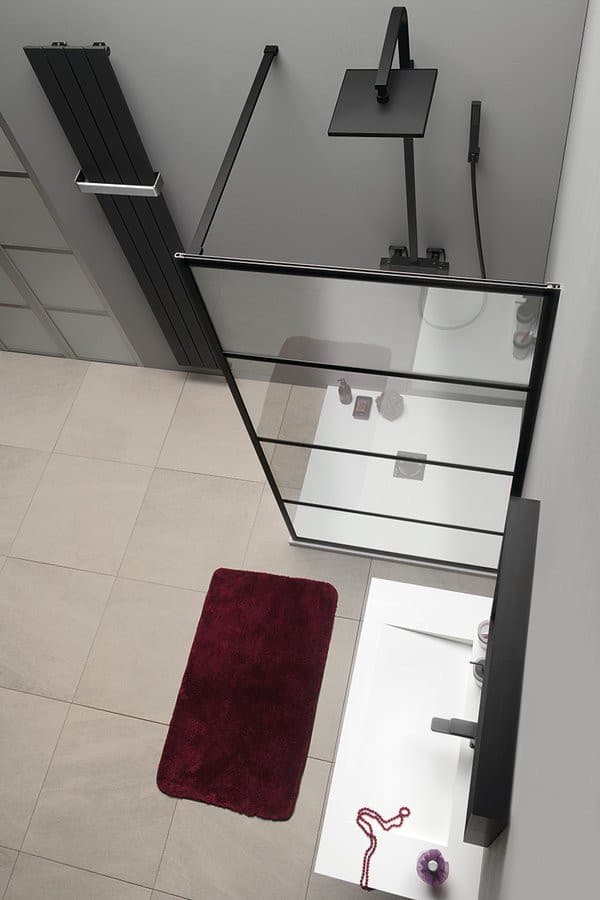 CURE BLACK walk-in, 800 mm, szkło czyste