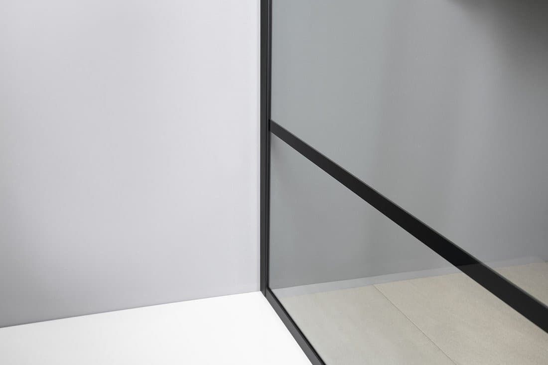 CURE BLACK walk-in, 800 mm, szkło czyste