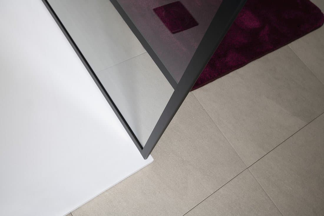 CURE BLACK walk-in, 800 mm, szkło czyste