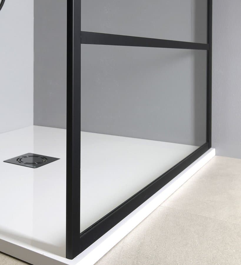CURE BLACK walk-in, 800 mm, szkło czyste
