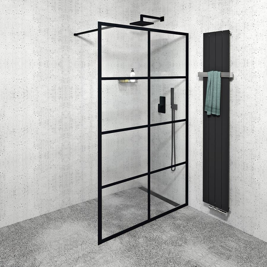 CURE BLACK walk-in 1200 mm, szkło czyste
