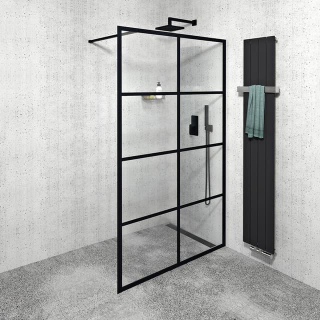 CURE BLACK walk-in 1200 mm, szkło czyste
