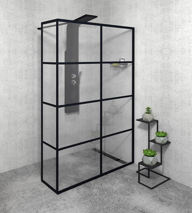 CURE BLACK walk-in 1400 mm, szkło czyste