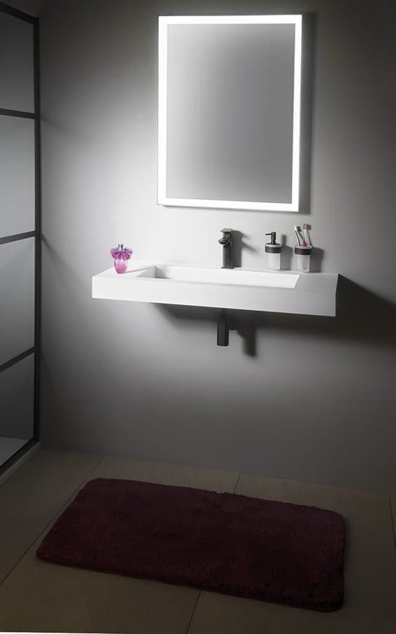SORT lustro z oświetleniem LED 47x70cm, czarny mat