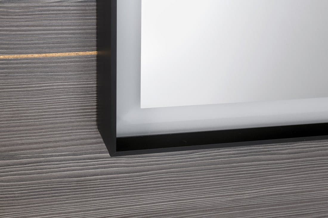 SORT lustro z oświetleniem LED 100x70cm, czarny mat