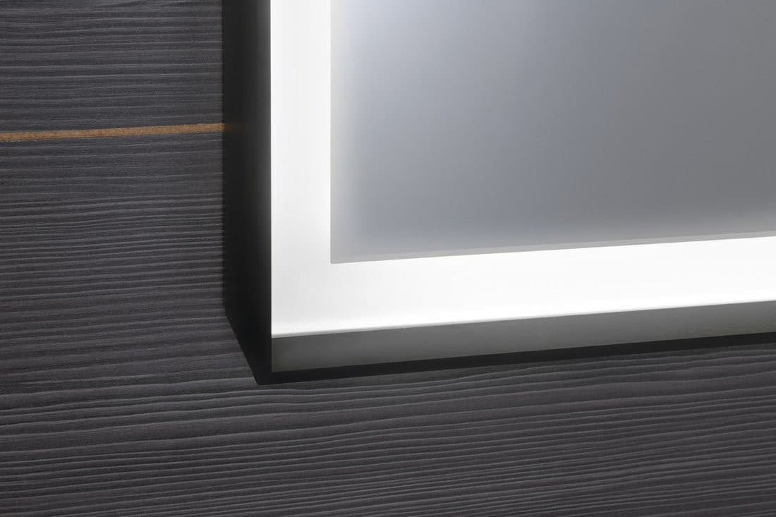 SORT lustro z oświetleniem LED 120x70cm, czarny mat
