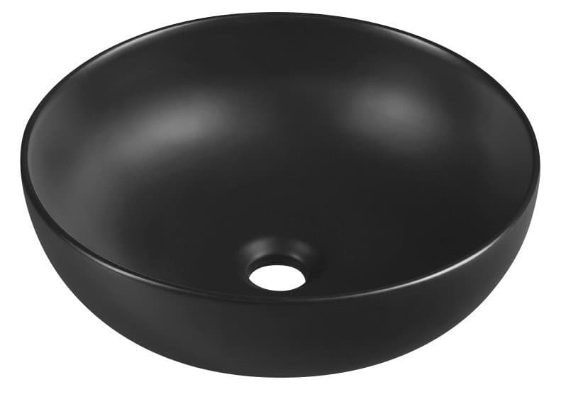 RONDANE umywalka ceramiczna nablatowa Ø 41cm, czarny mat
